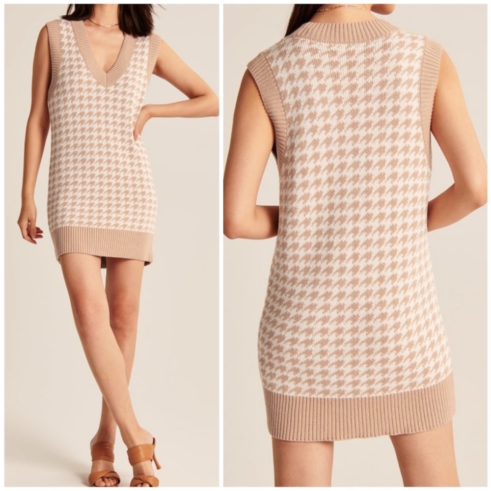 Abercrombie & Fitch Tan and Cream Mini Dress